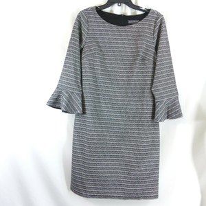 Elegant Gray Striped Dress
